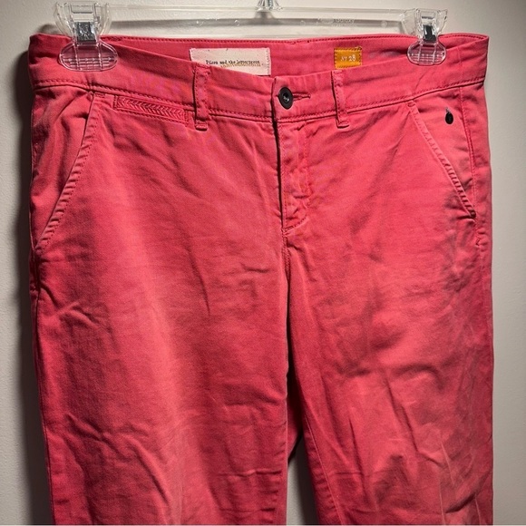 Pilcro Hyphen Low-Rise Chinos Boyfriend Pants Rose/Pink/Red Straight Relaxed 28 - Picture 7 of 16